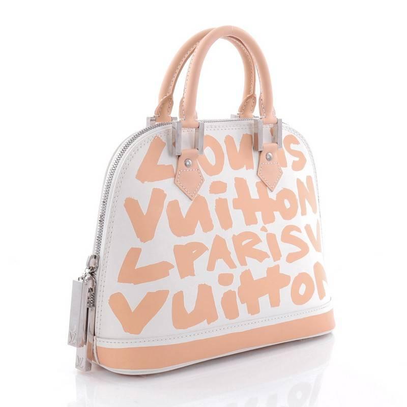 Louis Vuitton Alma Handbag Limited Edition Graffiti Leather MM In Good Condition In NY, NY