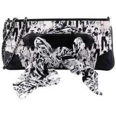 Chanel Limited Edition Scarf Pochette Printed Silk and Leather