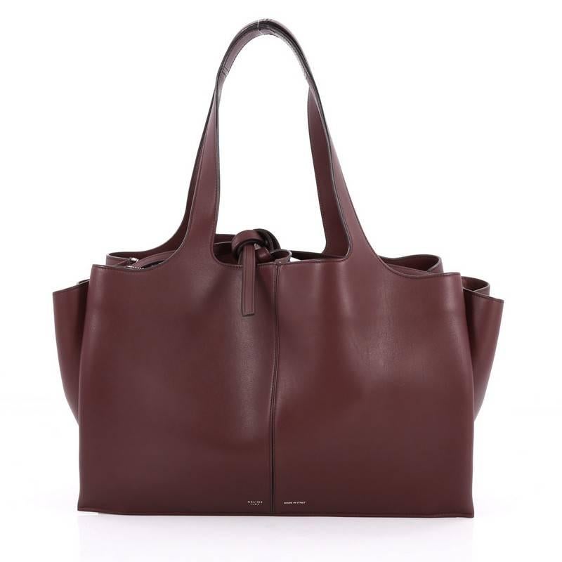 Celine Tri-Fold Shoulder Bag Smooth Calfskin Medium In Good Condition In NY, NY