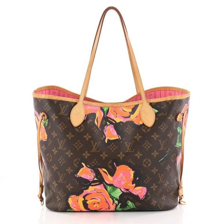 Louis Vuitton Neverfull Tote Limited Edition Monogram Canvas Roses MM at 1stdibs