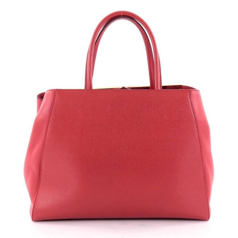 Fendi 2Jours Medium Leather Handbag  In Good Condition In NY, NY
