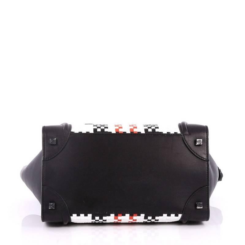 Women's Celine Luggage Handbag Woven Leather Mini
