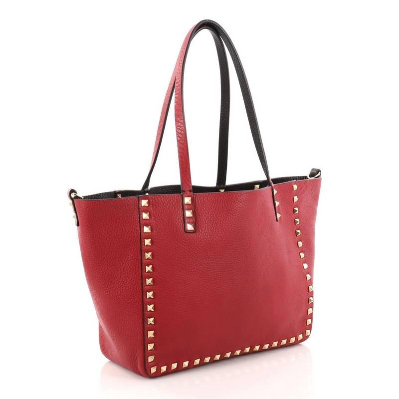 Valentino Rockstud Reversible Convertible Tote Leather Small 4