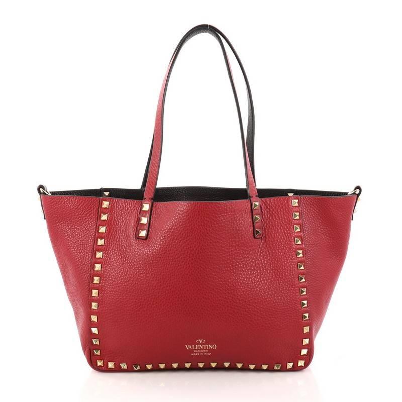 Valentino Rockstud Reversible Convertible Tote Leather Small 5