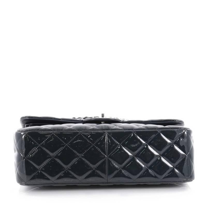 Chanel Classic Quilted Patent Jumbo Double Flap Bag  1
