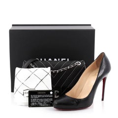 Chanel CC Chain Flap Bag Studded Chevron Calfskin Small