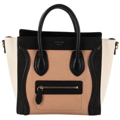 Celine Tricolor Luggage Handbag Leather Nano