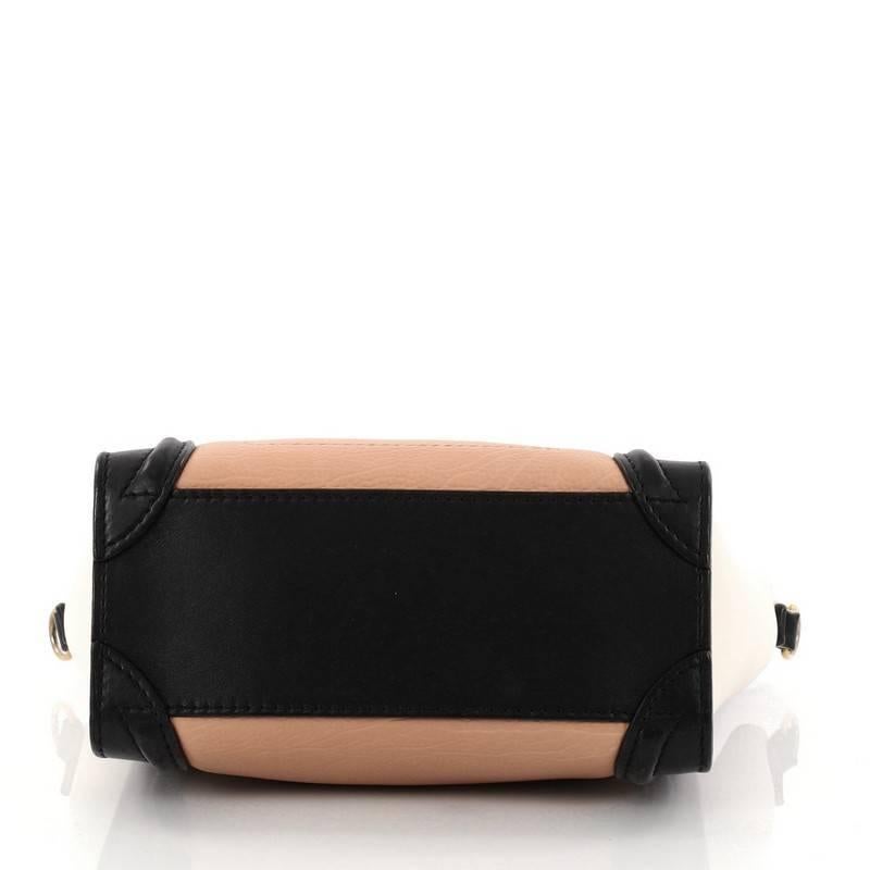 Celine Tricolor Luggage Handbag Leather Nano 1