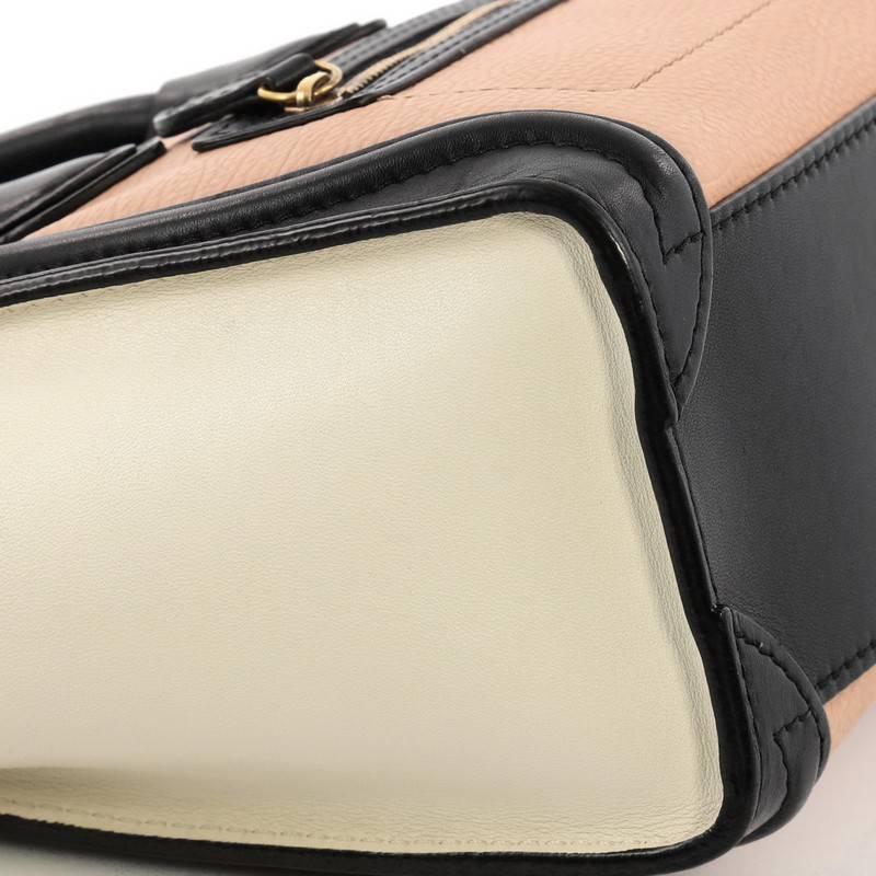 Celine Tricolor Luggage Handbag Leather Nano 2