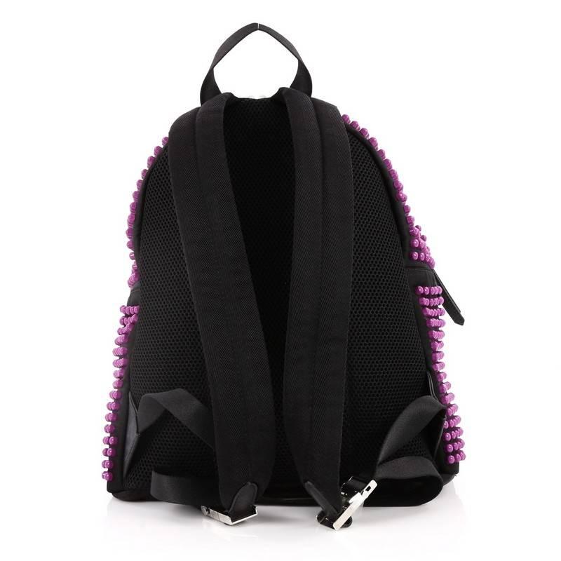 Women's Fendi Karlito Backpack Studded Nylon