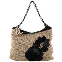 Chanel Coco Country Camellia Tote Woven Straw Large