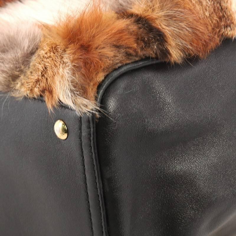 Salvatore Ferragamo Verve Tote Fox Fur and Leather Medium 4
