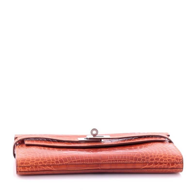 hermes kelly wallet crocodile