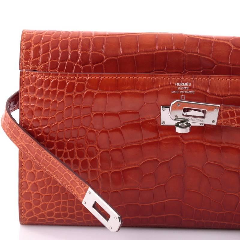 Women's or Men's Hermes Kelly Shiny Long Alligator Wallet 