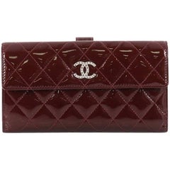 Chanel Brilliant CC Trifold Wallet Quilted Patent Long