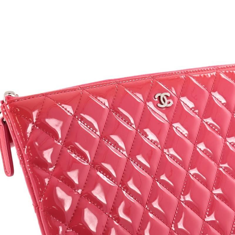 Chanel Valentine Hearts O Case Clutch Quilted Patent Medium 2