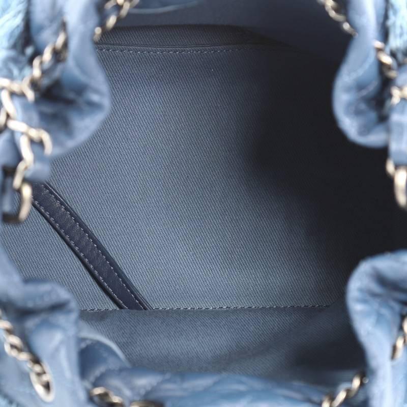 Chanel Drawstring Charm Bucket Bag Fringe Denim  2