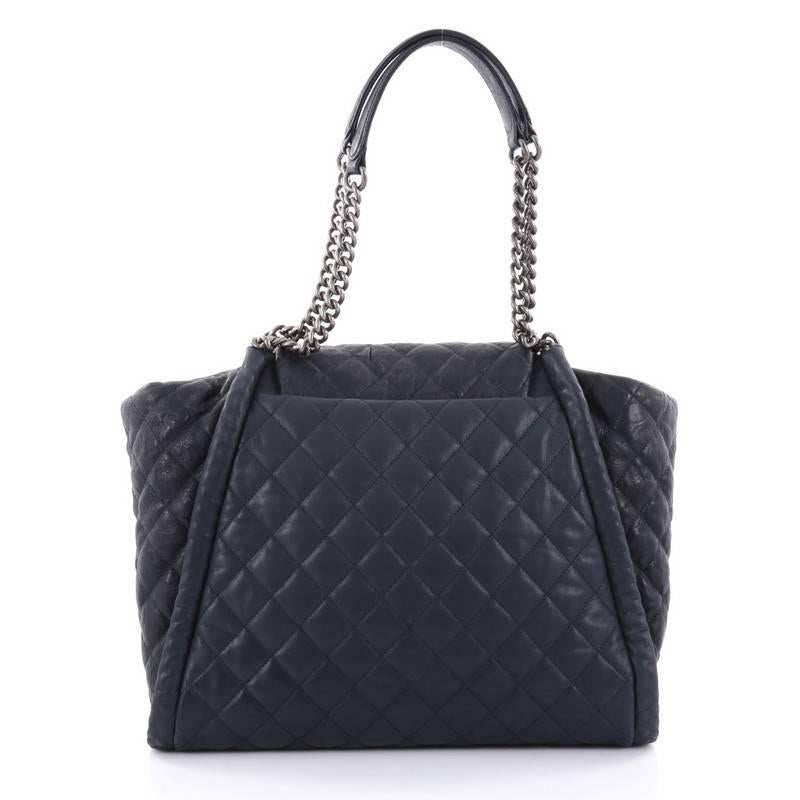 Women's or Men's Chanel Studded CC Flap Tote Quilted Calfskin Large