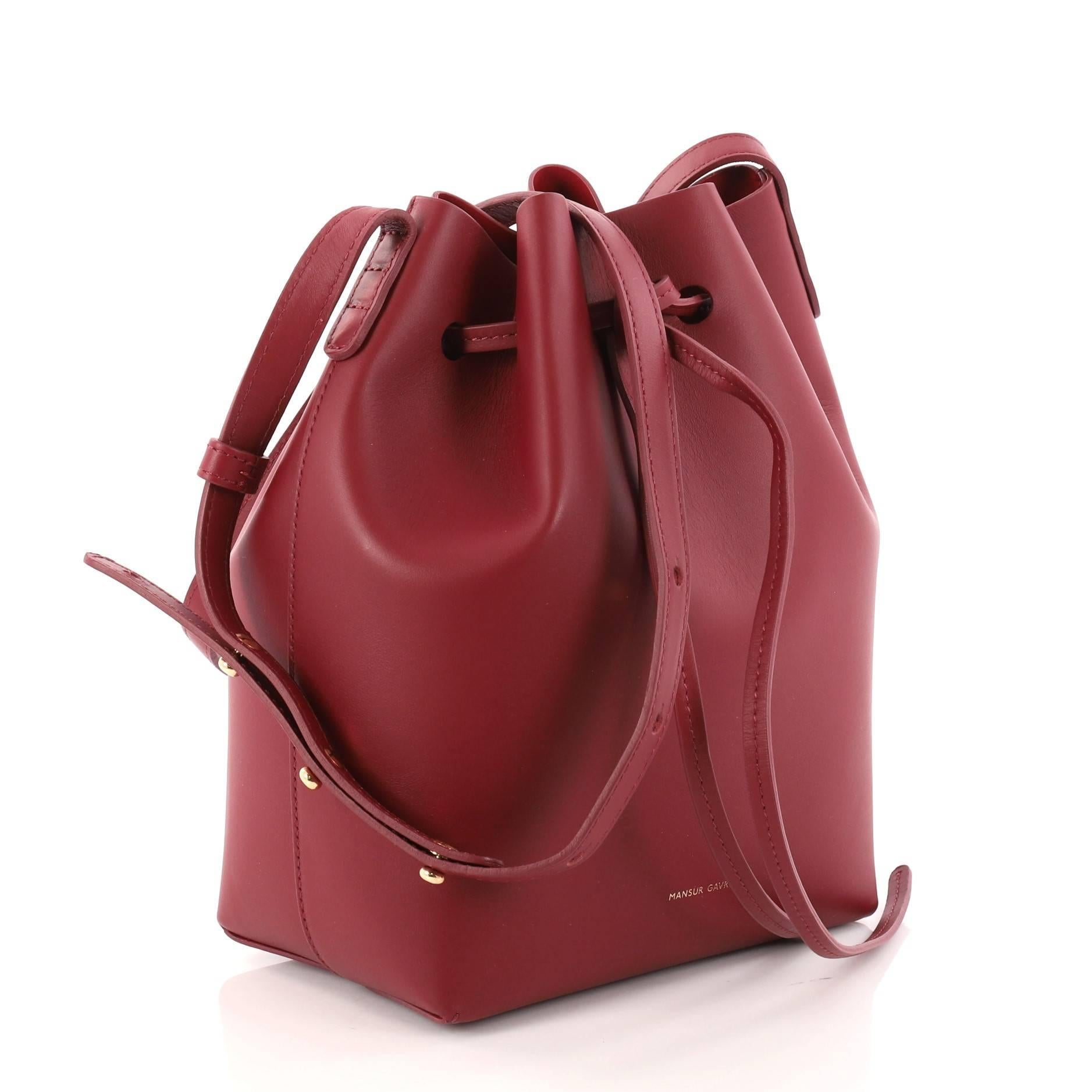Mansur Gavriel Bucket Bag Leather Mini  In Excellent Condition In NY, NY