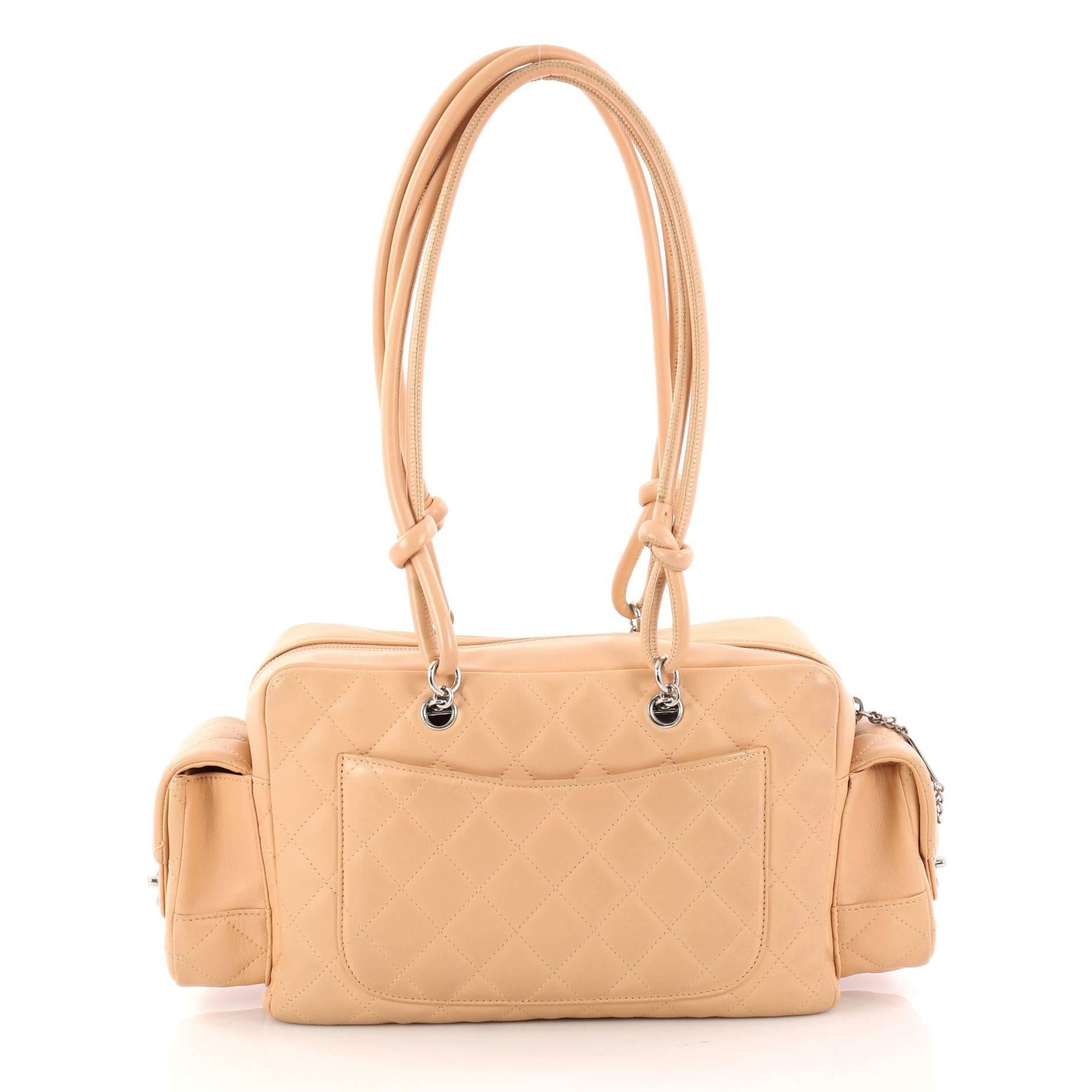 Chanel Cambon Multipocket Reporter Handbag Quilted Lambskin Small  In Good Condition In NY, NY