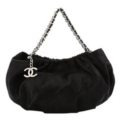 Chanel CC Charm Shoulder Bag Quilted Satin Mini