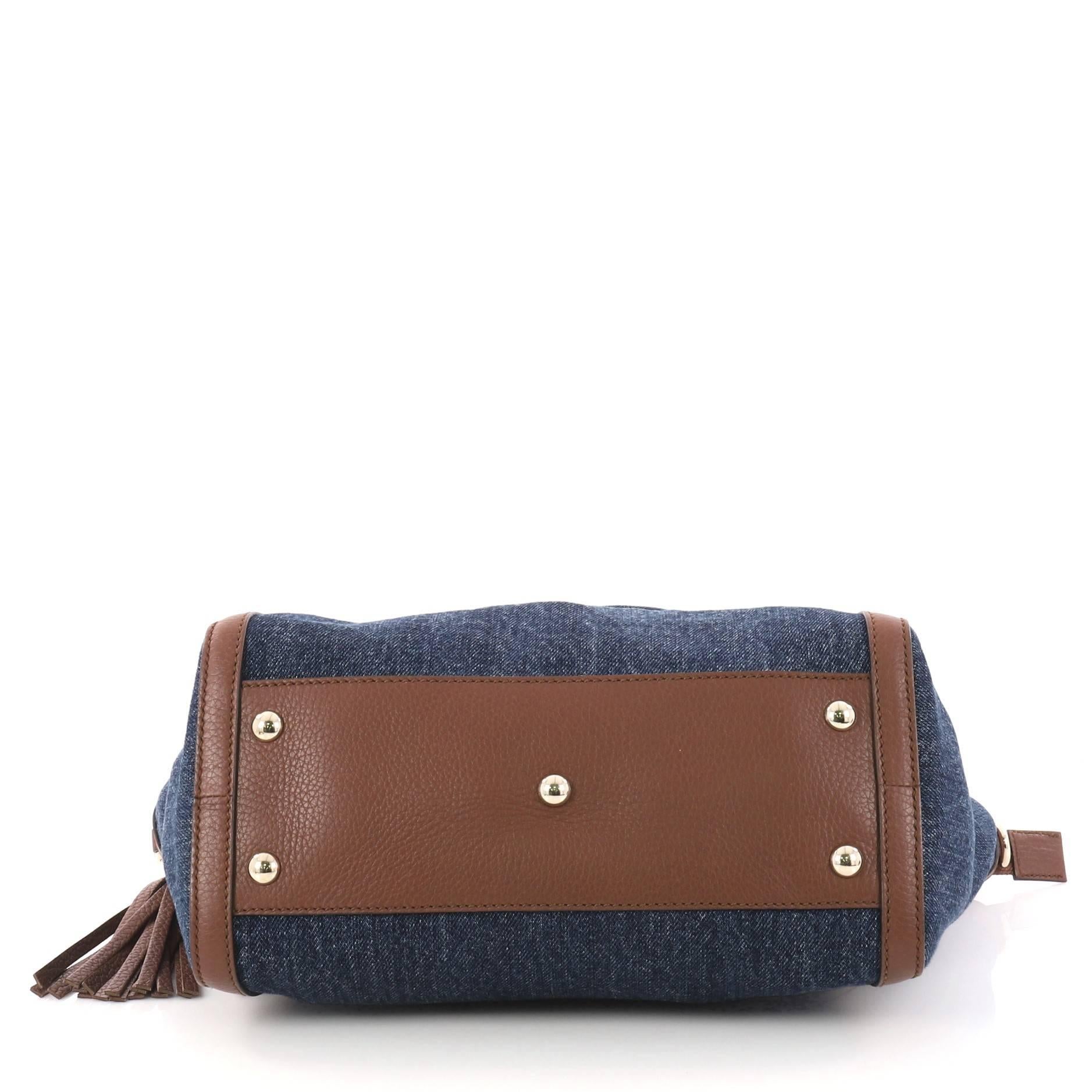 Gucci Soho Convertible Top Handle Bag Denim Small 1