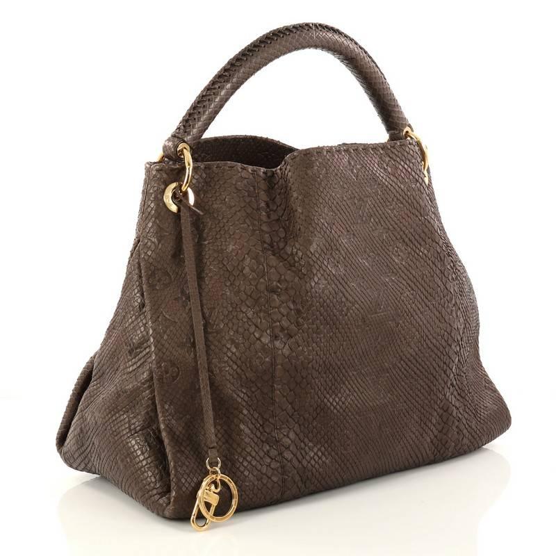 Louis Vuitton Artsy Handbag Monogram Embossed Python MM  In Good Condition In NY, NY