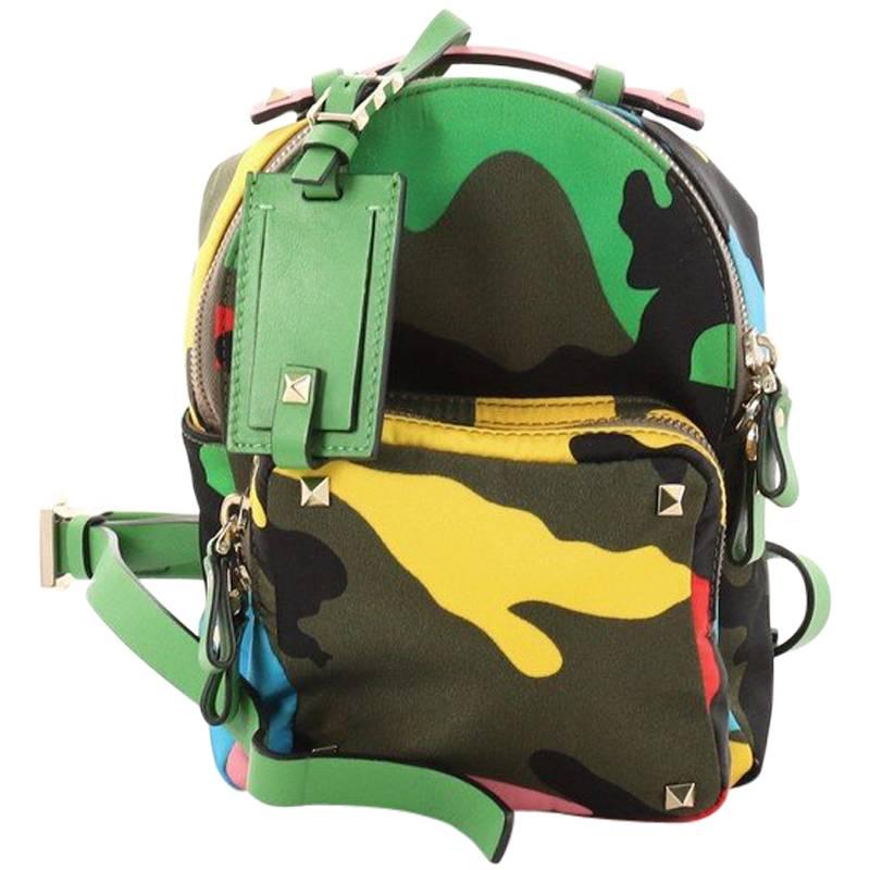 Valentino  Rockstud Backpack Camo Nylon Mini
