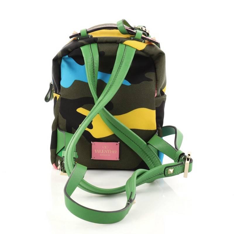 Valentino  Rockstud Backpack Camo Nylon Mini In Excellent Condition In NY, NY