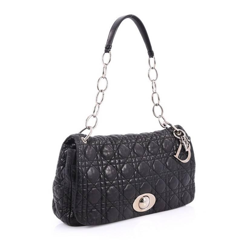 Christian Dior Rendez Vous Flap Bag Cannage Quilt Lambskin Medium In Good Condition In NY, NY