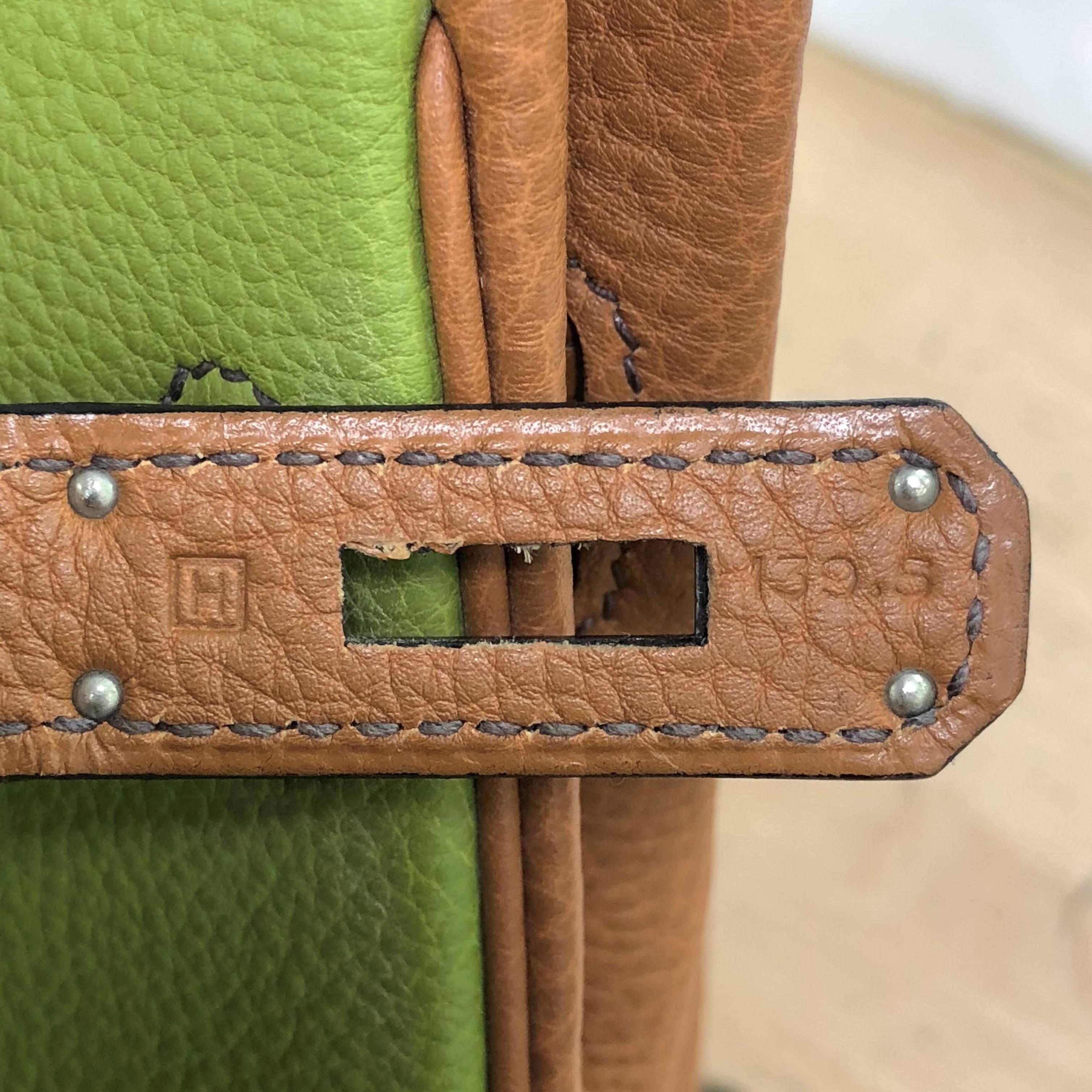 Women's Hermes Kelly Handbag Tricolor Togo with Ruthenium Hardware 35