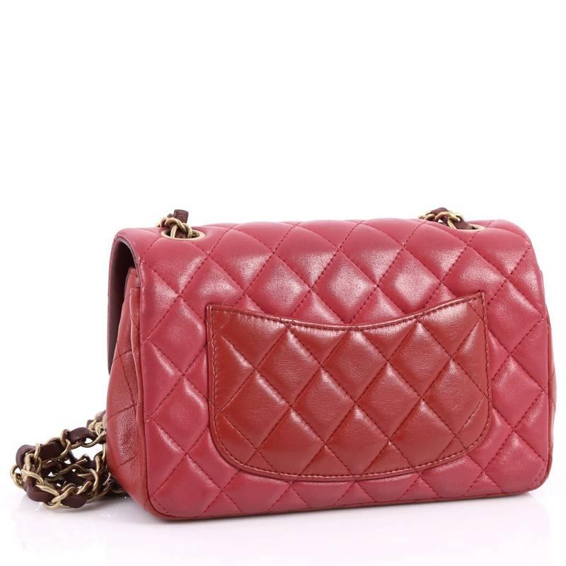 Women's Chanel Tricolor Classic Single Flap Bag Quilted Lambskin Mini