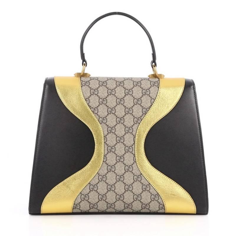 Gucci Osiride Top Handle Bag GG Canvas and Leather Medium In Excellent Condition In NY, NY