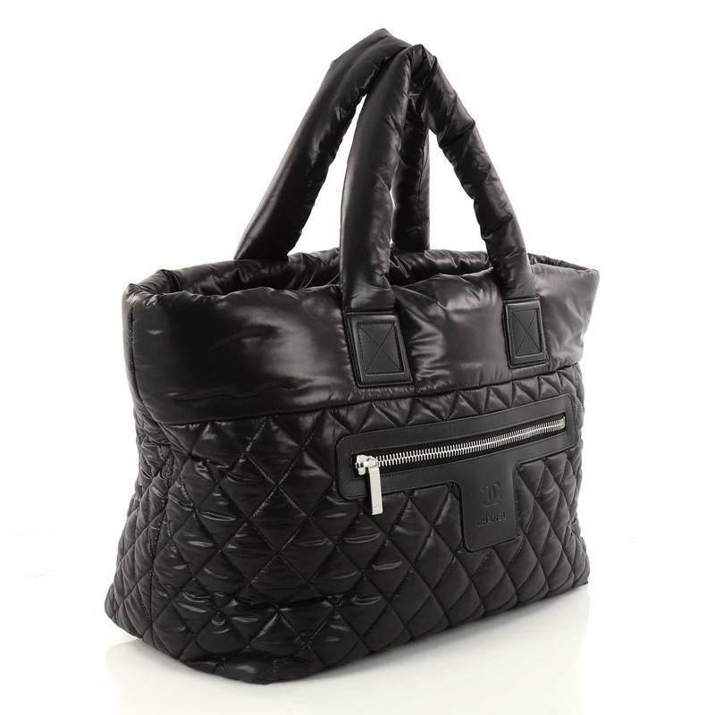 Chanel Coco Cocoon Zipped Tote Quilted Nylon Large In Excellent Condition In NY, NY