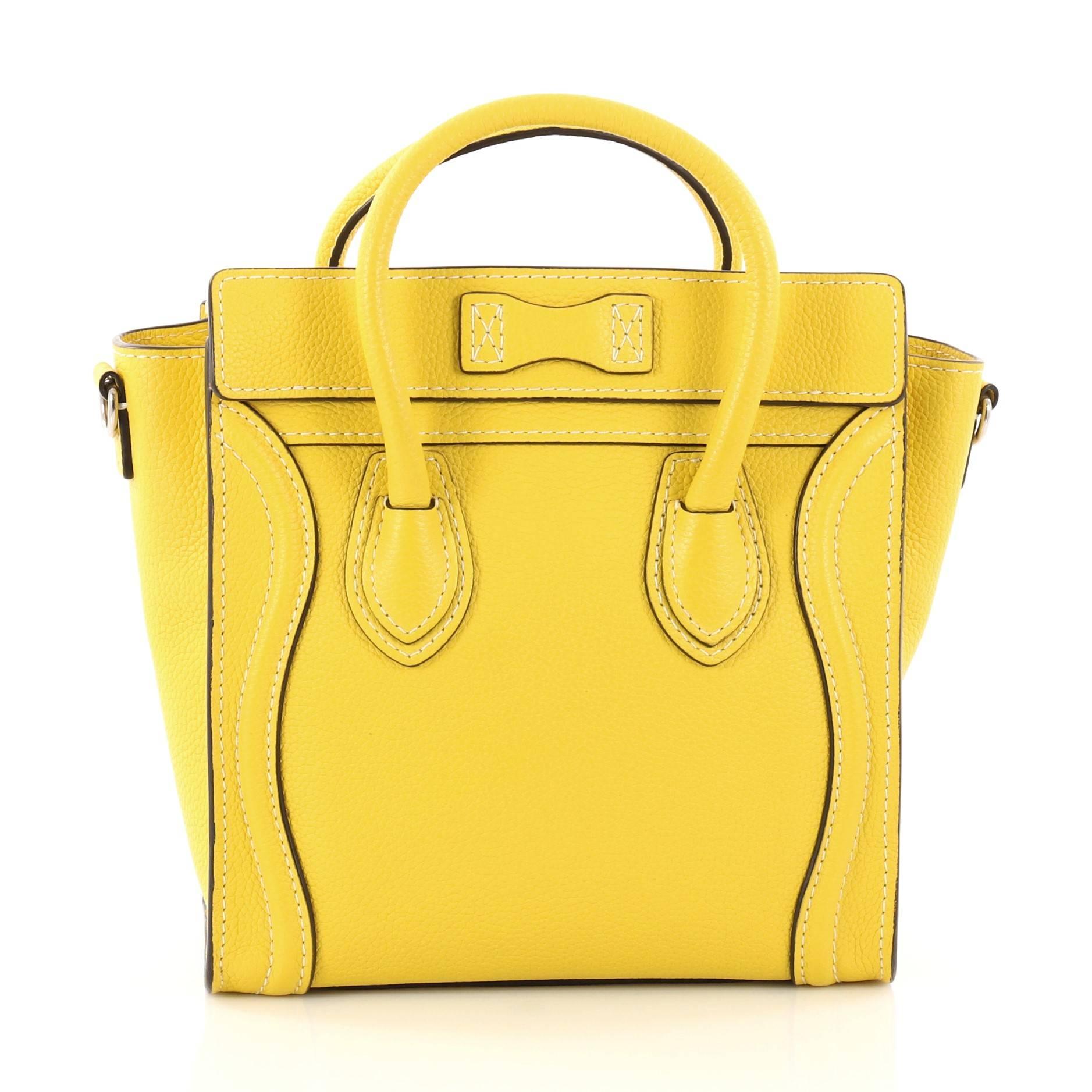 Women's Celine Luggage Handbag Grainy Leather Nano