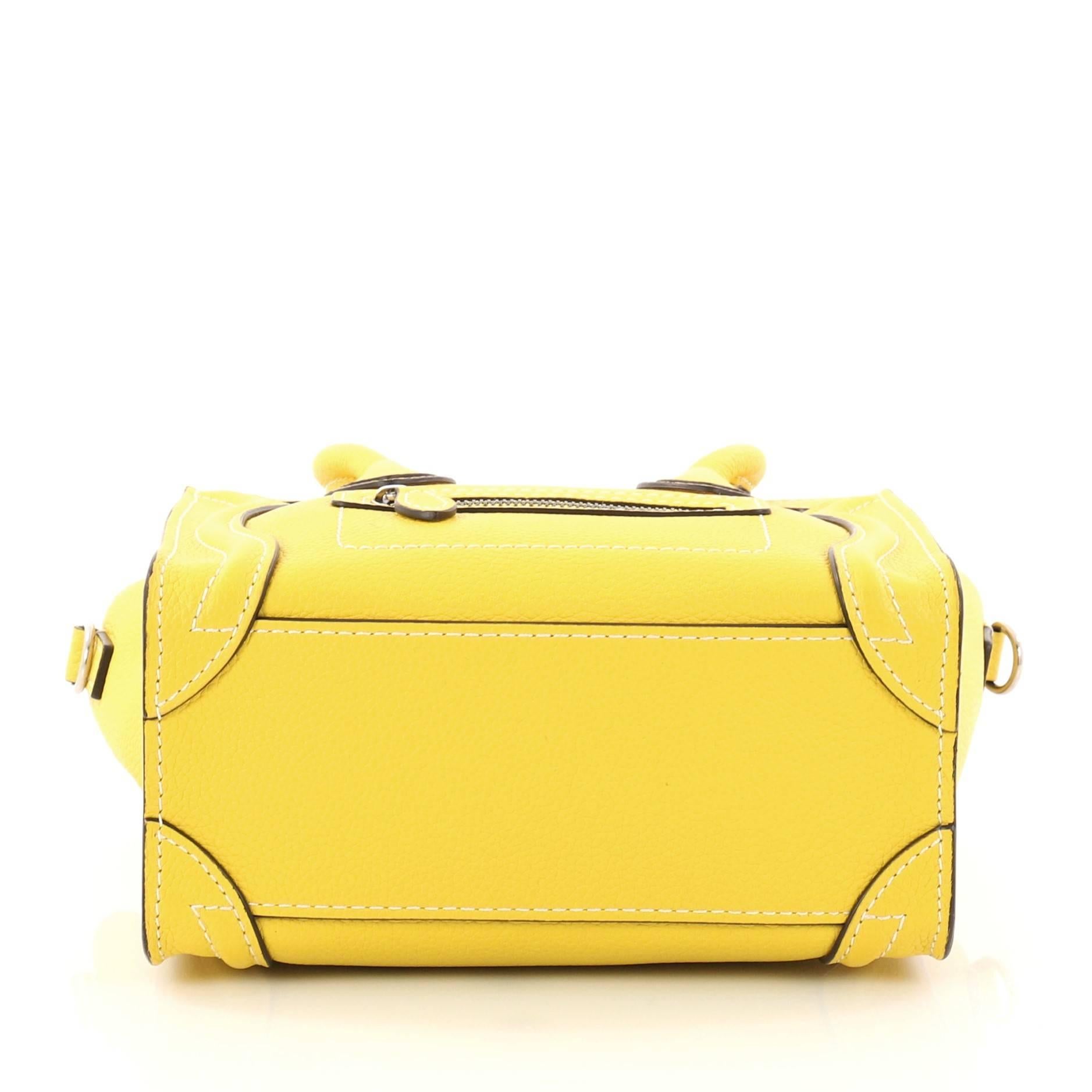 Celine Luggage Handbag Grainy Leather Nano 1