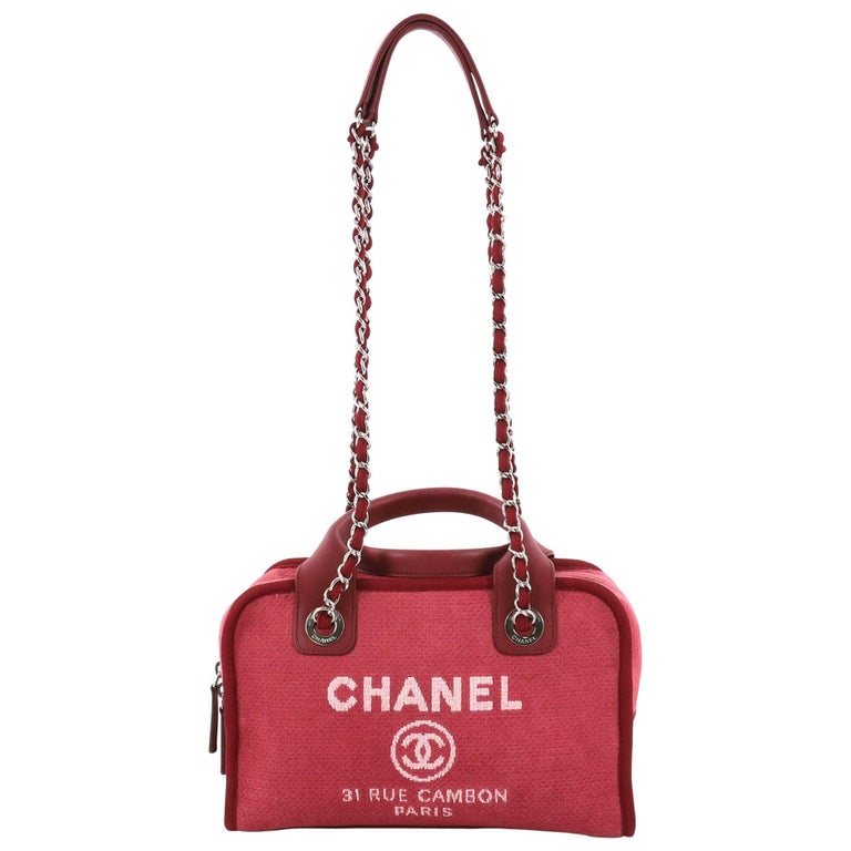 Chanel Deauville Bowling Bag Canvas Small at 1stDibs chanel small