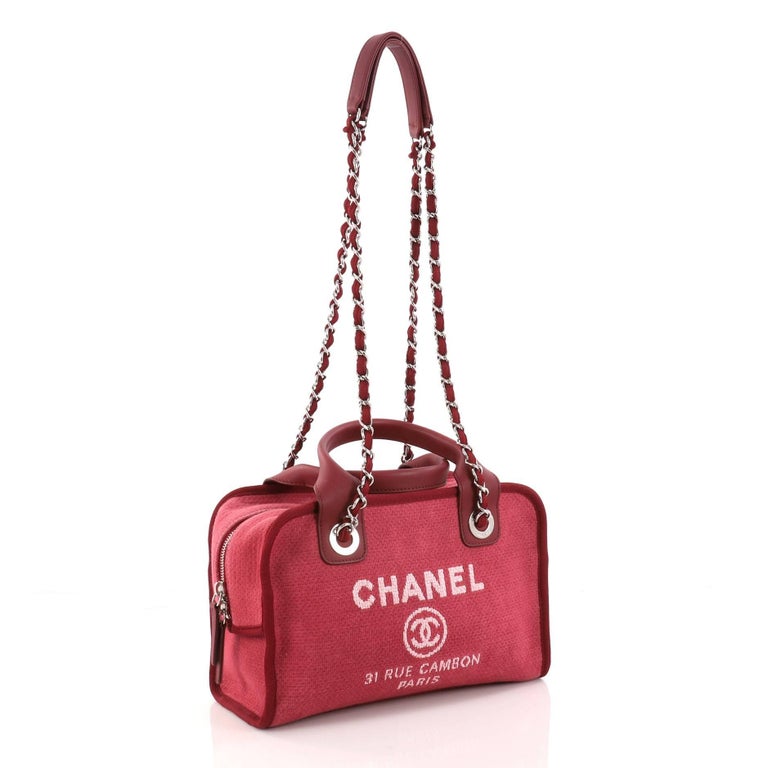 Chanel Deauville Bowling Bag Canvas Small at 1stDibs chanel small