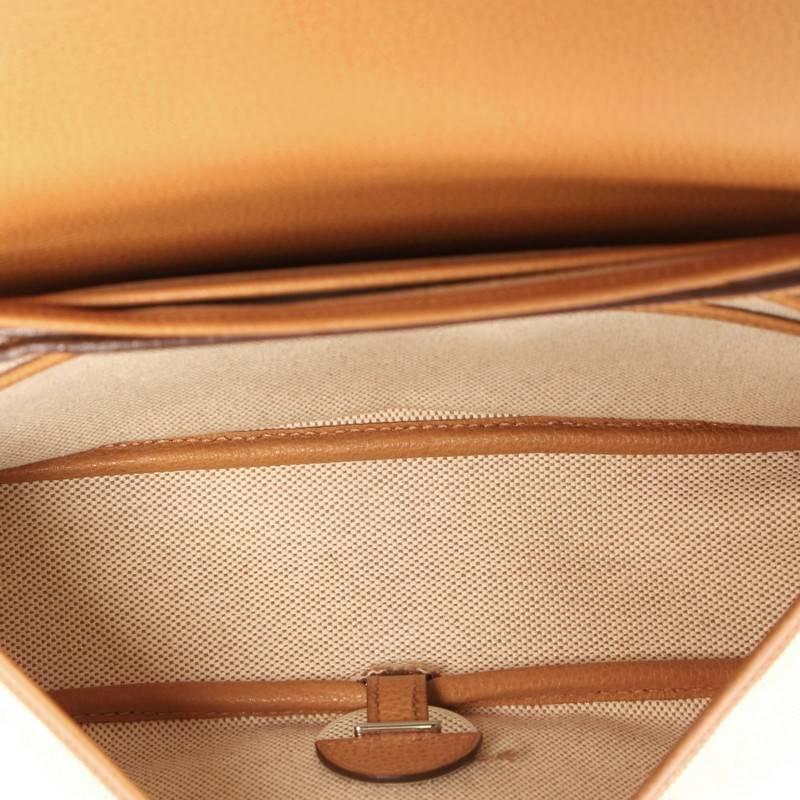 Hermes Colorado Handbag Leather and Toile MM 2