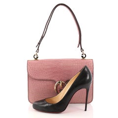 Gucci 1973 Flap Top Handle Bag Crocodile Medium