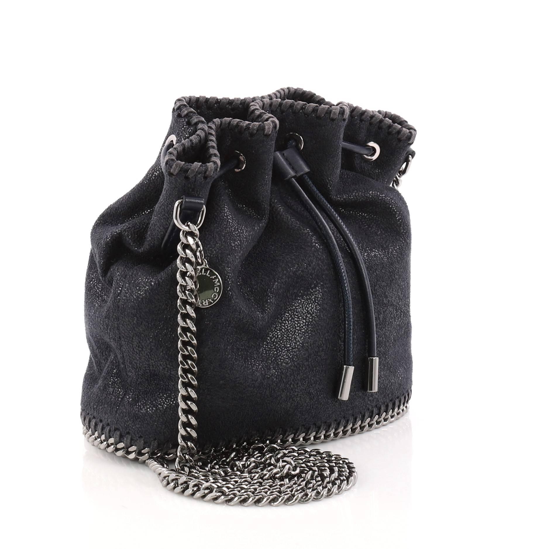 Stella McCartney Falabella Drawstring Bucket Bag Shaggy Deer Small  In Excellent Condition In NY, NY