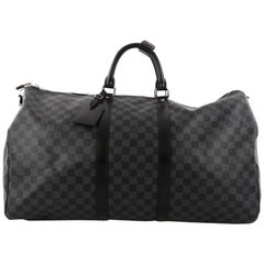 Louis Vuitton Keepall Bandouliere Bag Damier Graphite 55