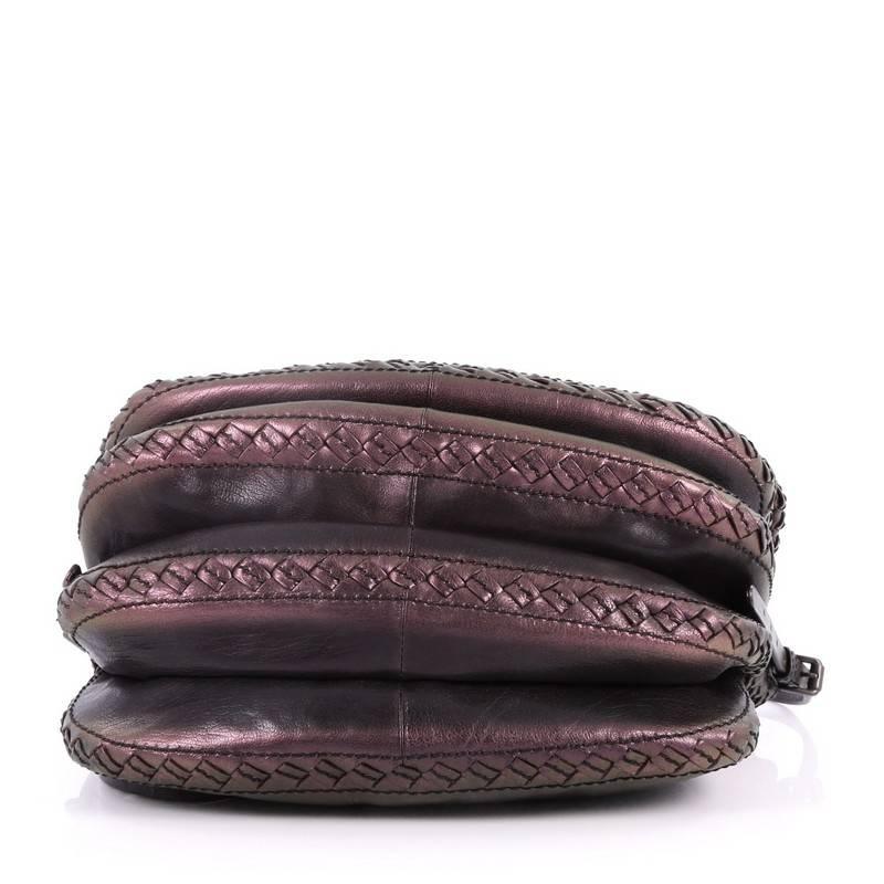 Bottega Veneta Flap Messenger Bag Iridescent Leather with Intrecciato Detail 1
