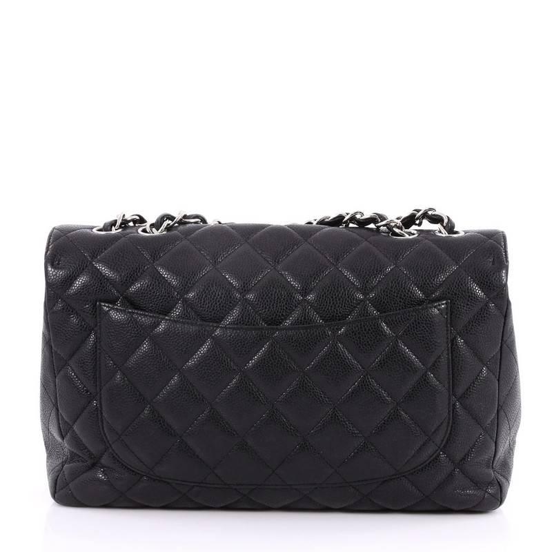 Women's or Men's Chanel Classic Single Flap Bag Quilted Caviar Jumbo