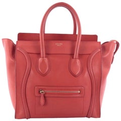 Celine Luggage Handbag Smooth Leather Mini