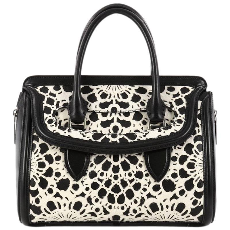 Alexander McQueen Heroine Tote Laser Cut Calf Hair and Leather East West
