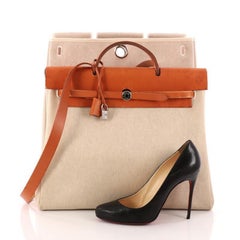 Hermes Herbag Toile and Leather MM