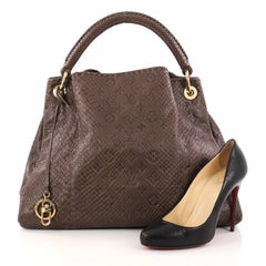 Louis Vuitton Artsy Handbag Monogram Embossed Python MM