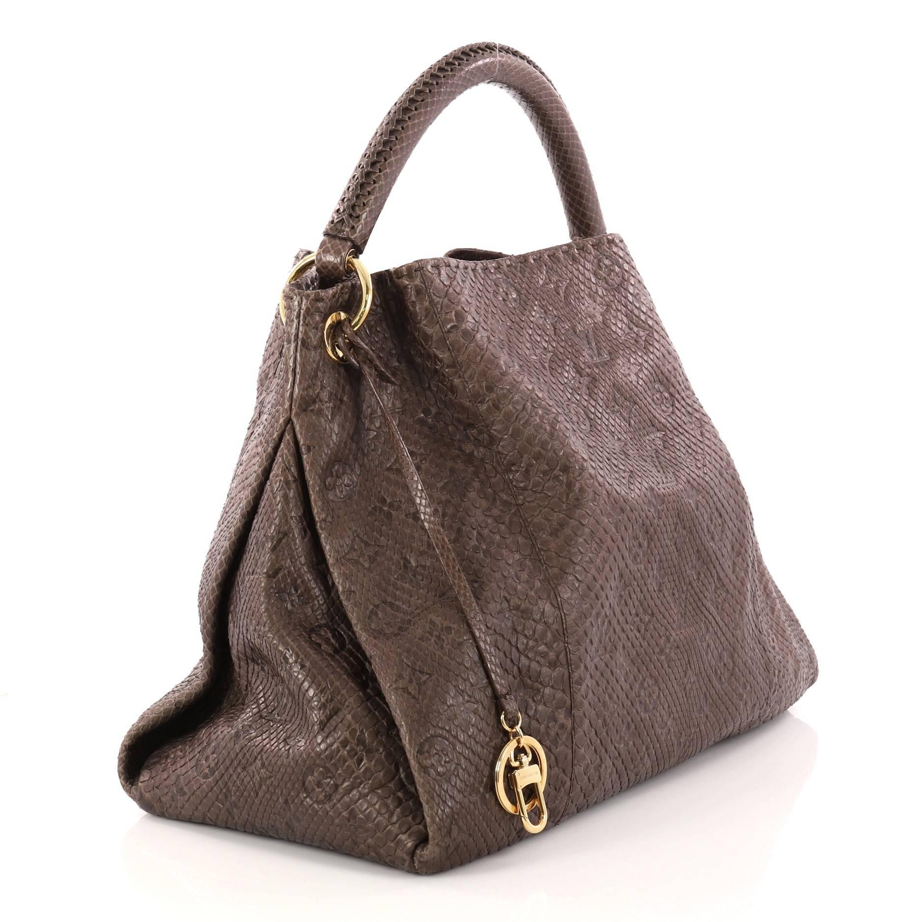 Louis Vuitton Artsy Handbag Monogram Embossed Python MM In Good Condition In NY, NY