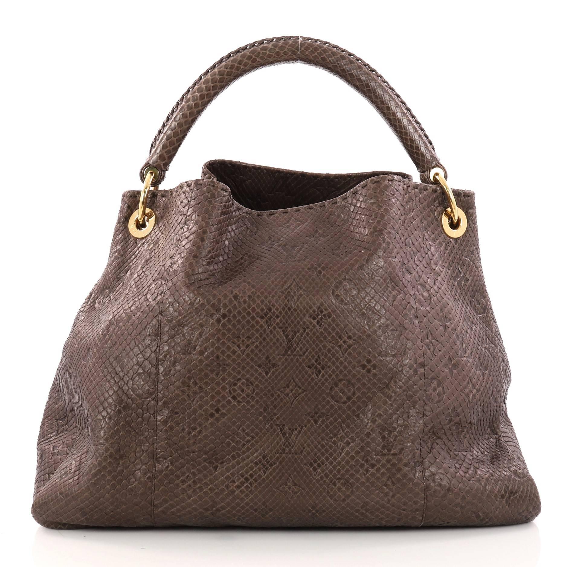 Women's Louis Vuitton Artsy Handbag Monogram Embossed Python MM